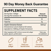 Ceylon Cinnamon 7200mg Equivalent with MCT Oil