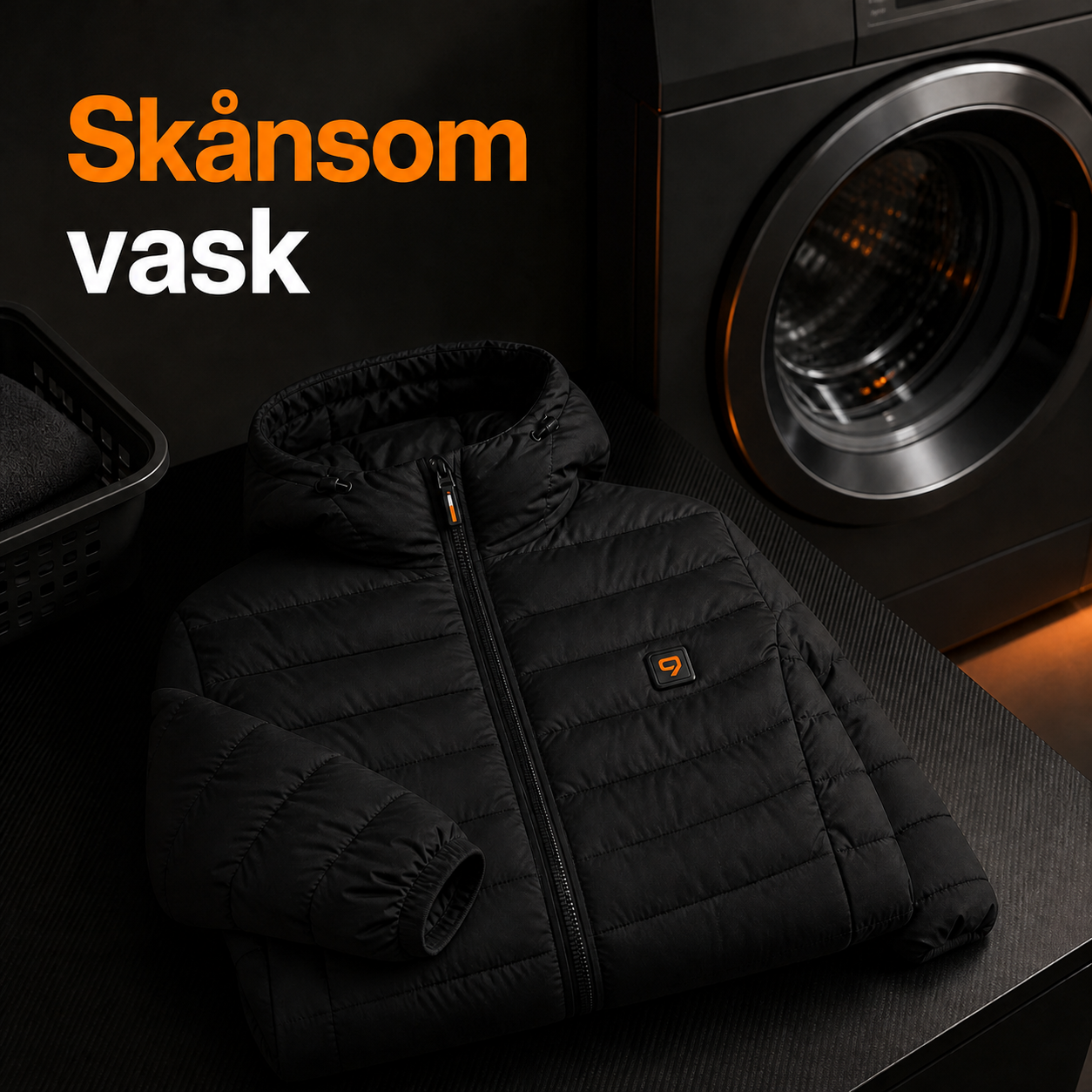 Gentle wash of a heated QUILLMORE garment with the zipper closed