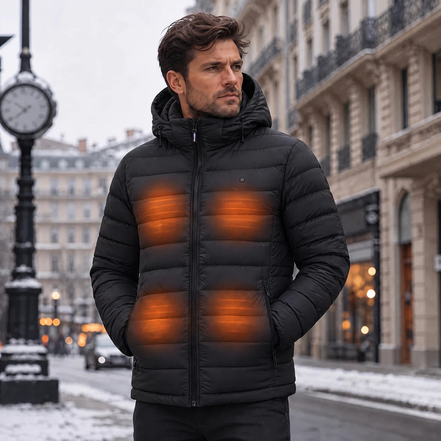 Heat distributed across key areas in a QUILLMORE heated jacket