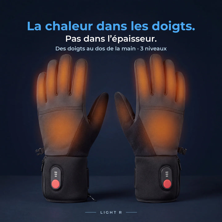 Light R warmth: along the fingers and over the back of the hand